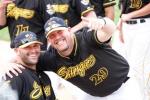 Assistant coaches Tyler Shepple and Brandon Cohen enjoying a laugh.